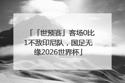 「世预赛」客场0比1不敌印尼队，国足无缘2026世界杯