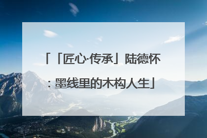 「匠心·传承」陆德怀：墨线里的木构人生