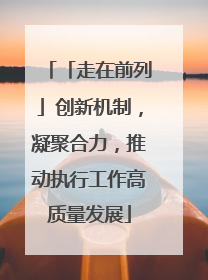 「走在前列」创新机制，凝聚合力，推动执行工作高质量发展