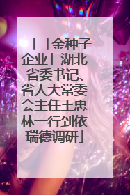 「金种子企业」湖北省委书记、省人大常委会主任王忠林一行到依瑞德调研