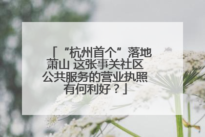 “杭州首个”落地萧山 这张事关社区公共服务的营业执照有何利好？