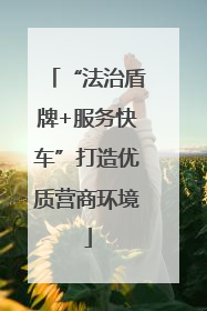 “法治盾牌+服务快车”打造优质营商环境
