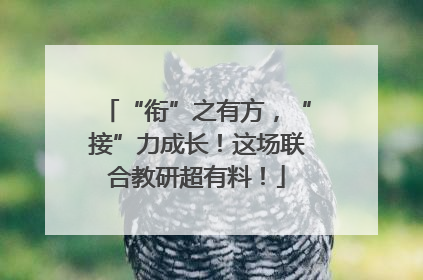 “衔”之有方，“接”力成长！这场联合教研超有料！