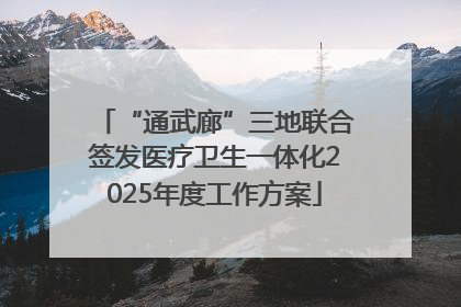 “通武廊”三地联合签发医疗卫生一体化2025年度工作方案