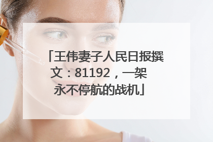 王伟妻子人民日报撰文：81192，一架永不停航的战机
