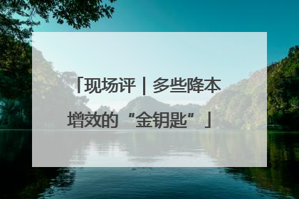 现场评｜多些降本增效的“金钥匙”