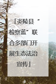 炎陵县“检察蓝”联合多部门开展生态法治宣传