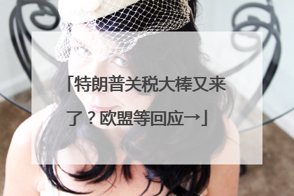 特朗普关税大棒又来了？欧盟等回应→
