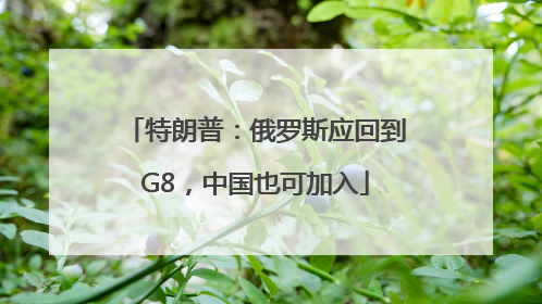 特朗普：俄罗斯应回到G8，中国也可加入