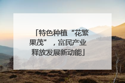 特色种植“花繁果茂”，富民产业释放发展新动能