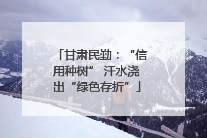甘肃民勤：“信用种树” 汗水浇出“绿色存折”