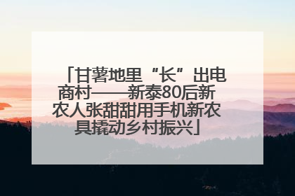 甘薯地里“长”出电商村——新泰80后新农人张甜甜用手机新农具撬动乡村振兴