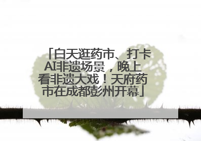 白天逛药市、打卡AI非遗场景，晚上看非遗大戏！天府药市在成都彭州开幕