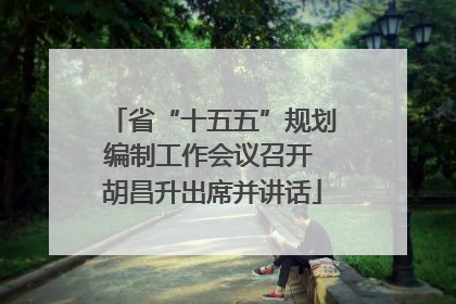 省“十五五”规划编制工作会议召开 胡昌升出席并讲话