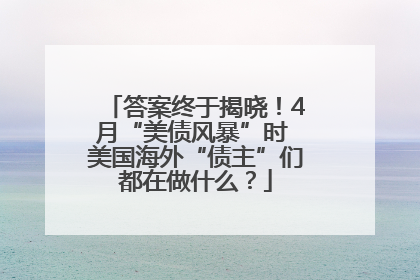 答案终于揭晓！4月“美债风暴”时 美国海外“债主”们都在做什么？