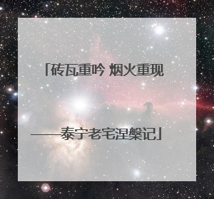 砖瓦重吟 烟火重现——泰宁老宅涅槃记