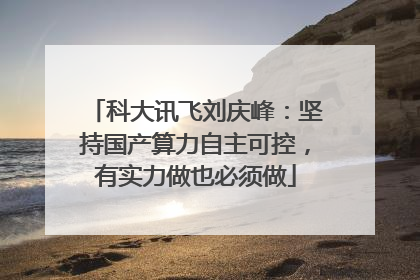 科大讯飞刘庆峰：坚持国产算力自主可控，有实力做也必须做