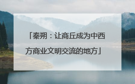 秦朔：让商丘成为中西方商业文明交流的地方
