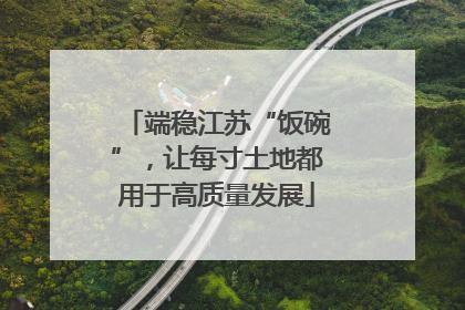 端稳江苏“饭碗”，让每寸土地都用于高质量发展