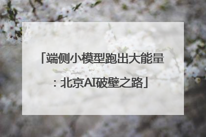 端侧小模型跑出大能量：北京AI破壁之路
