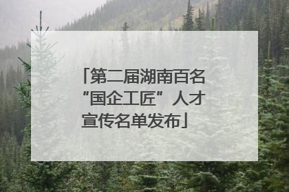 第二届湖南百名“国企工匠”人才宣传名单发布