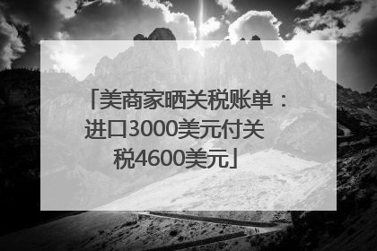 美商家晒关税账单：进口3000美元付关税4600美元