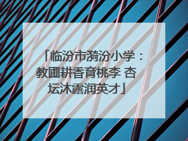 临汾市漪汾小学：教圃耕香育桃李 杏坛沐露润英才