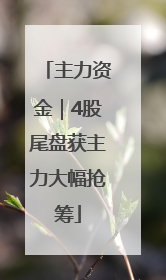 主力资金｜4股尾盘获主力大幅抢筹