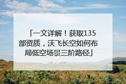 一文详解！获取135部资质，沃飞长空如何布局低空场景三阶路径