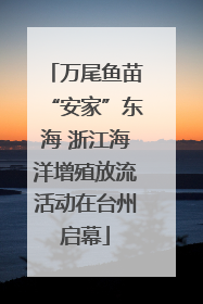 万尾鱼苗“安家”东海 浙江海洋增殖放流活动在台州启幕