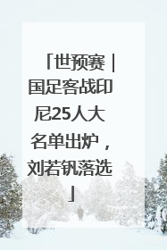 世预赛｜国足客战印尼25人大名单出炉，刘若钒落选