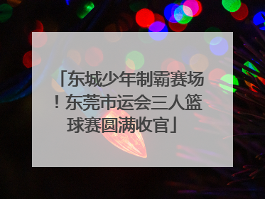 东城少年制霸赛场！东莞市运会三人篮球赛圆满收官