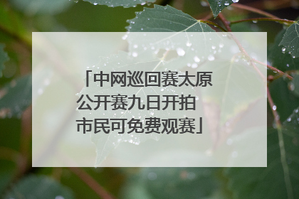 中网巡回赛太原公开赛九日开拍 市民可免费观赛