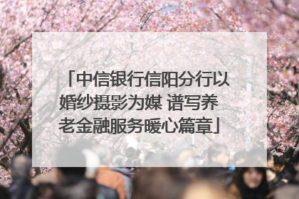 中信银行信阳分行以婚纱摄影为媒 谱写养老金融服务暖心篇章