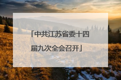 中共江苏省委十四届九次全会召开