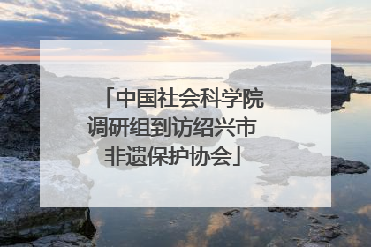 中国社会科学院调研组到访绍兴市非遗保护协会