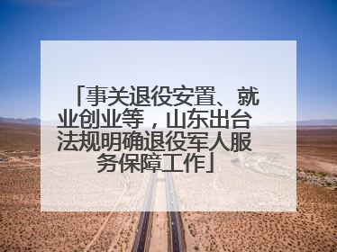 事关退役安置、就业创业等，山东出台法规明确退役军人服务保障工作