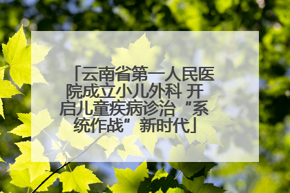 云南省第一人民医院成立小儿外科 开启儿童疾病诊治“系统作战”新时代