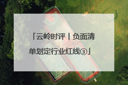 云岭时评丨负面清单划定行业红线③