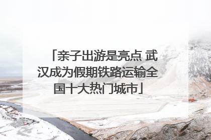亲子出游是亮点 武汉成为假期铁路运输全国十大热门城市