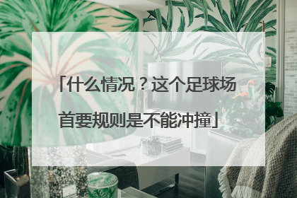 什么情况？这个足球场首要规则是不能冲撞