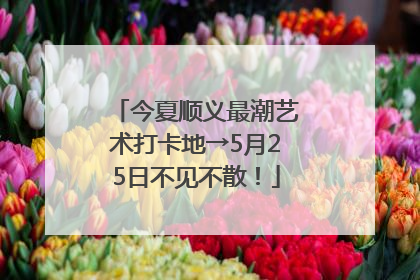今夏顺义最潮艺术打卡地→5月25日不见不散！