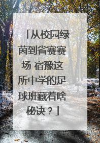 从校园绿茵到省赛赛场 宿豫这所中学的足球班藏着啥秘诀？