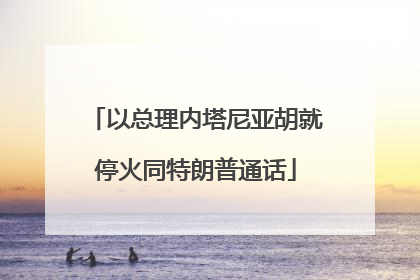 以总理内塔尼亚胡就停火同特朗普通话