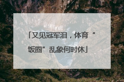 又见冠军泪，体育“饭圈”乱象何时休