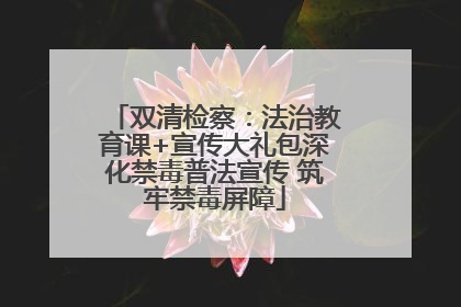 双清检察：法治教育课+宣传大礼包深化禁毒普法宣传 筑牢禁毒屏障