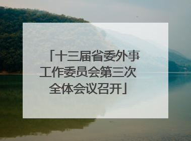 十三届省委外事工作委员会第三次全体会议召开