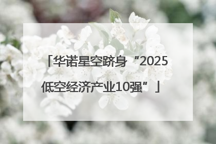 华诺星空跻身“2025低空经济产业10强”