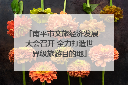 南平市文旅经济发展大会召开 全力打造世界级旅游目的地