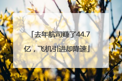 去年航司赚了44.7亿，飞机引进却降速